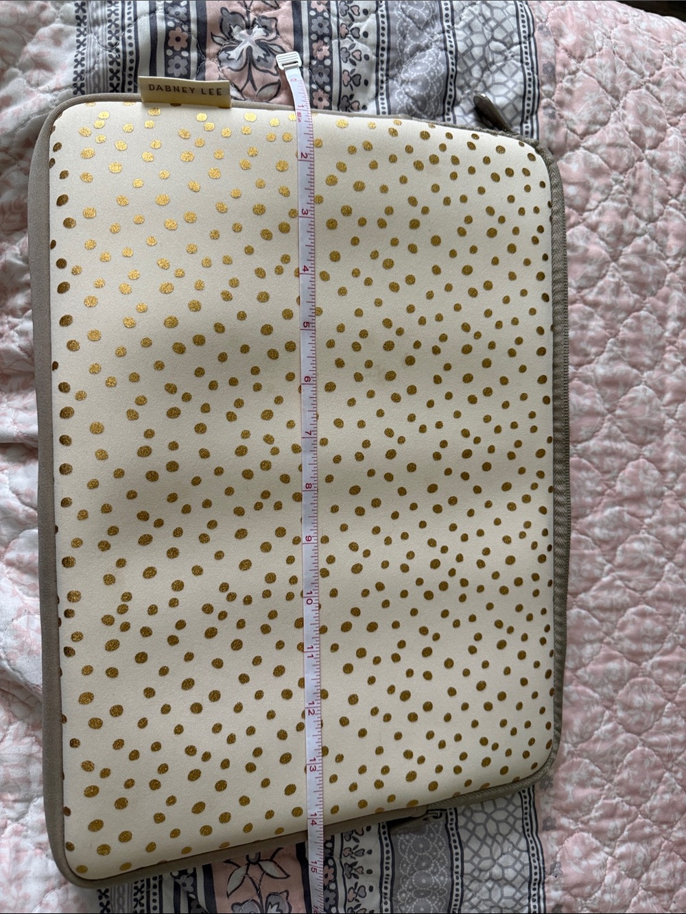 Dabbney Lee Gold Polka Dot Laptop Sleeve
